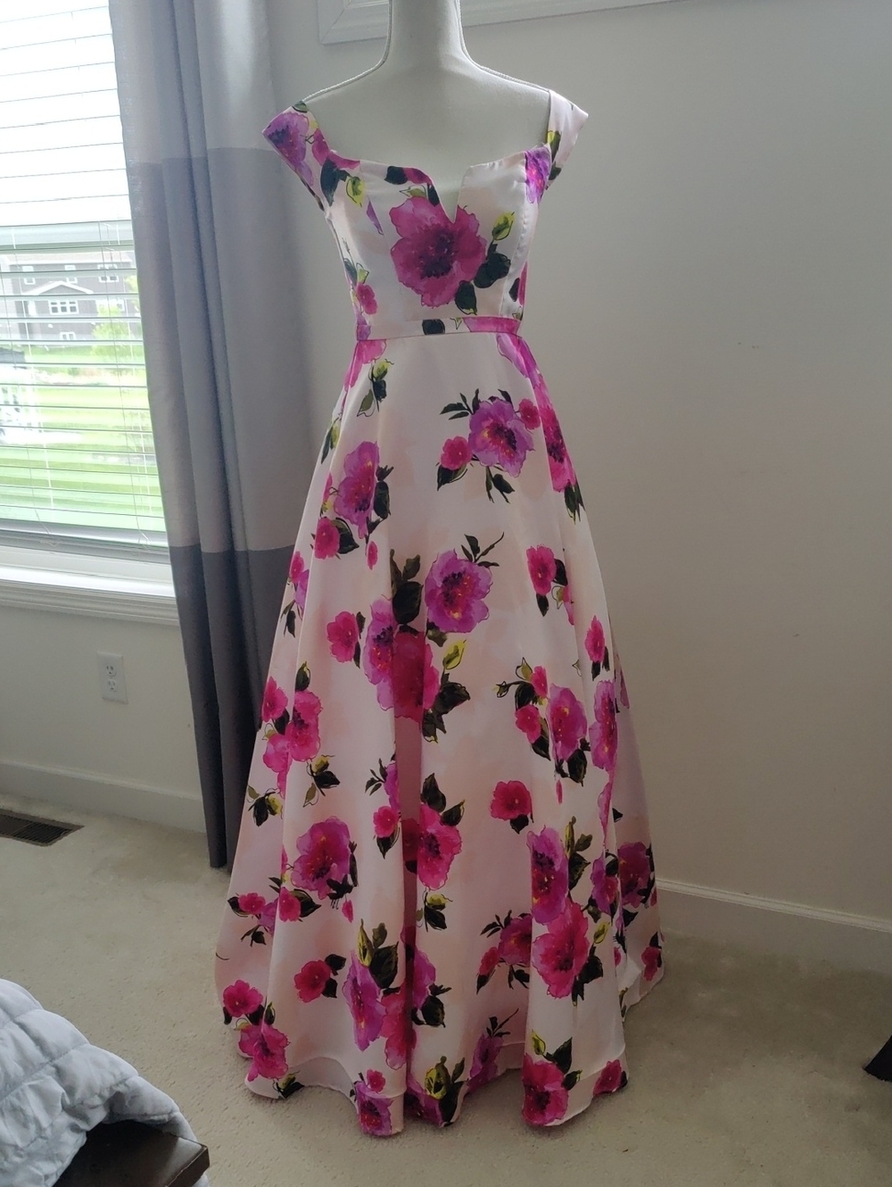 City Studio Shoulder Off Floral Ball Gown Y2K Cottagecore Romantic Chic Prom - Picture 3 of 16